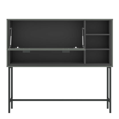 Elowynd Olive Green Panelled Bar Cabinet 1 Door 2 Shelves