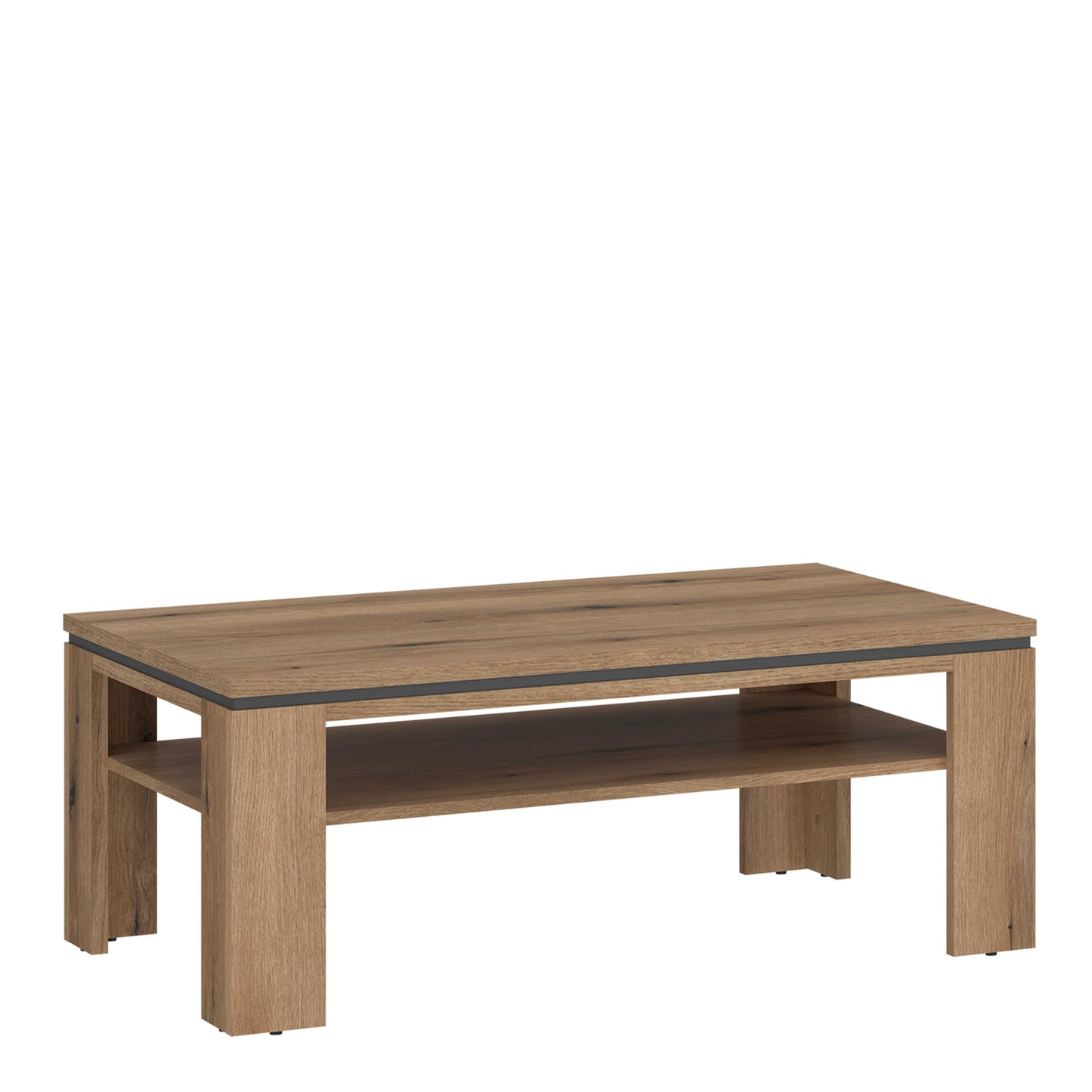 Nightbloom Grey and Oak Effect Wood Coffee Table Bottom Shelf
