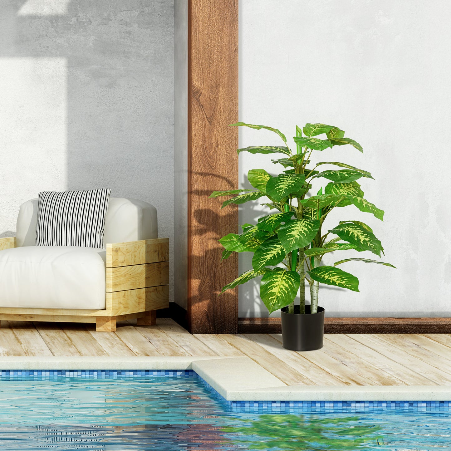 Sumi Lono Set Of 2 Artificial Evergreen Style Trees Supplied In Nursery Pots Green