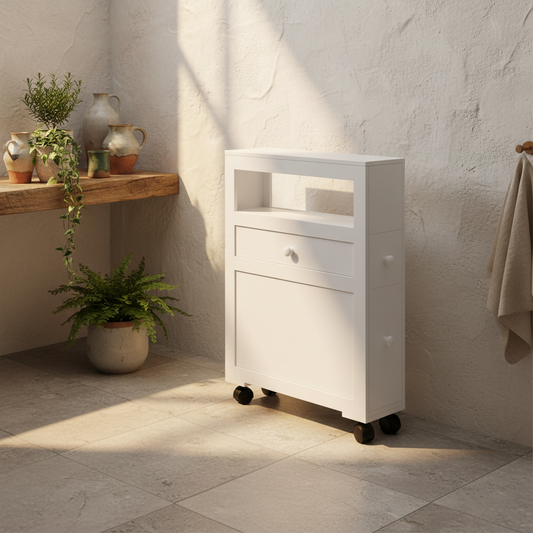 Minbalu Narrow Rolling Bathroom Storage Unit With 2 Drawers And Wheels
