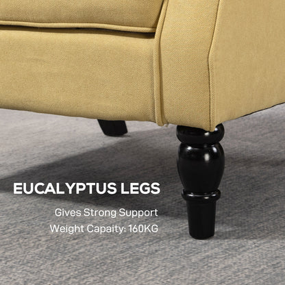 Luyo Light Yellow Retro Wingback Accent Armchair With Button Tufted Upholstery