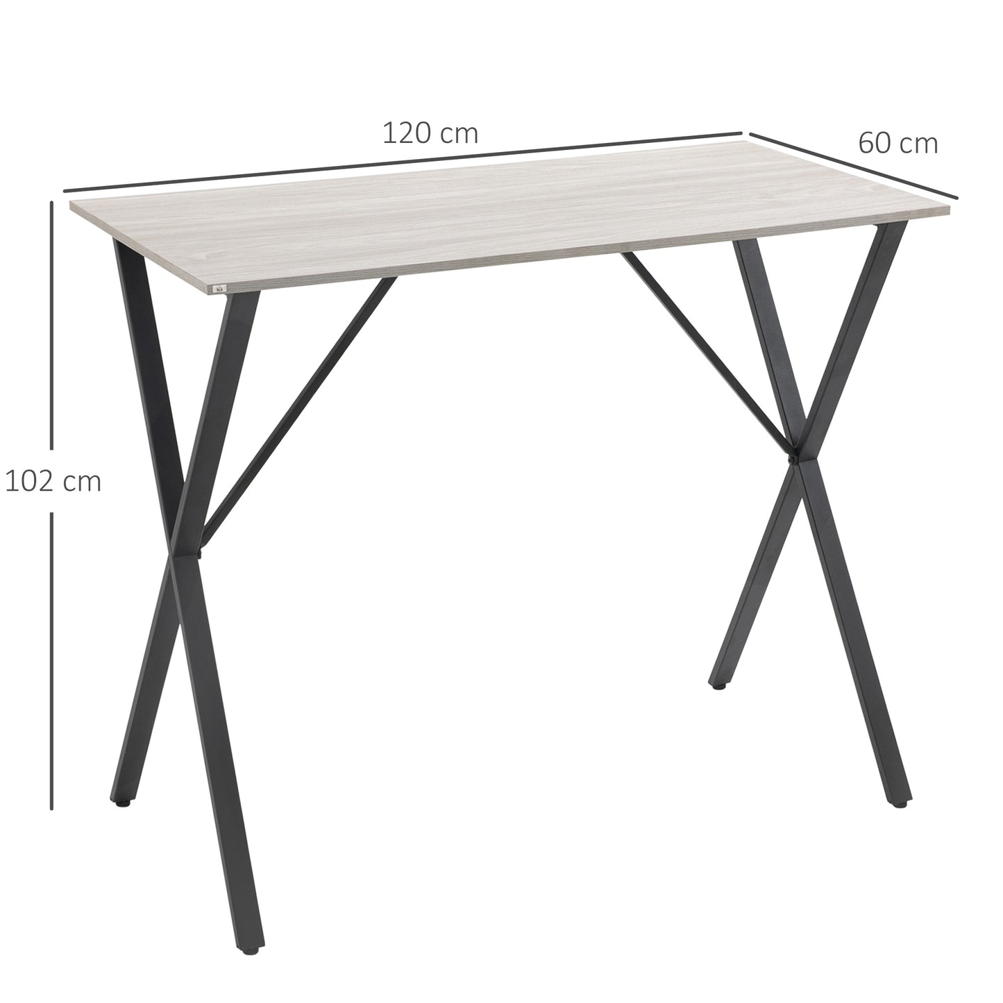 Bakefi Wooden White Rectangular Breakfast Bar Table Seating 4