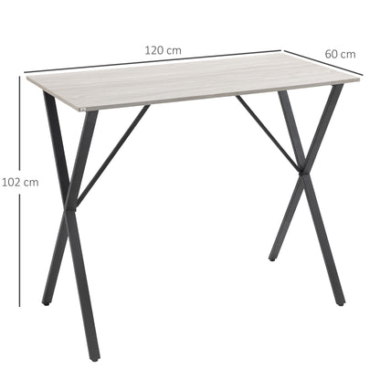 Bakefi Wooden White Rectangular Breakfast Bar Table Seating 4