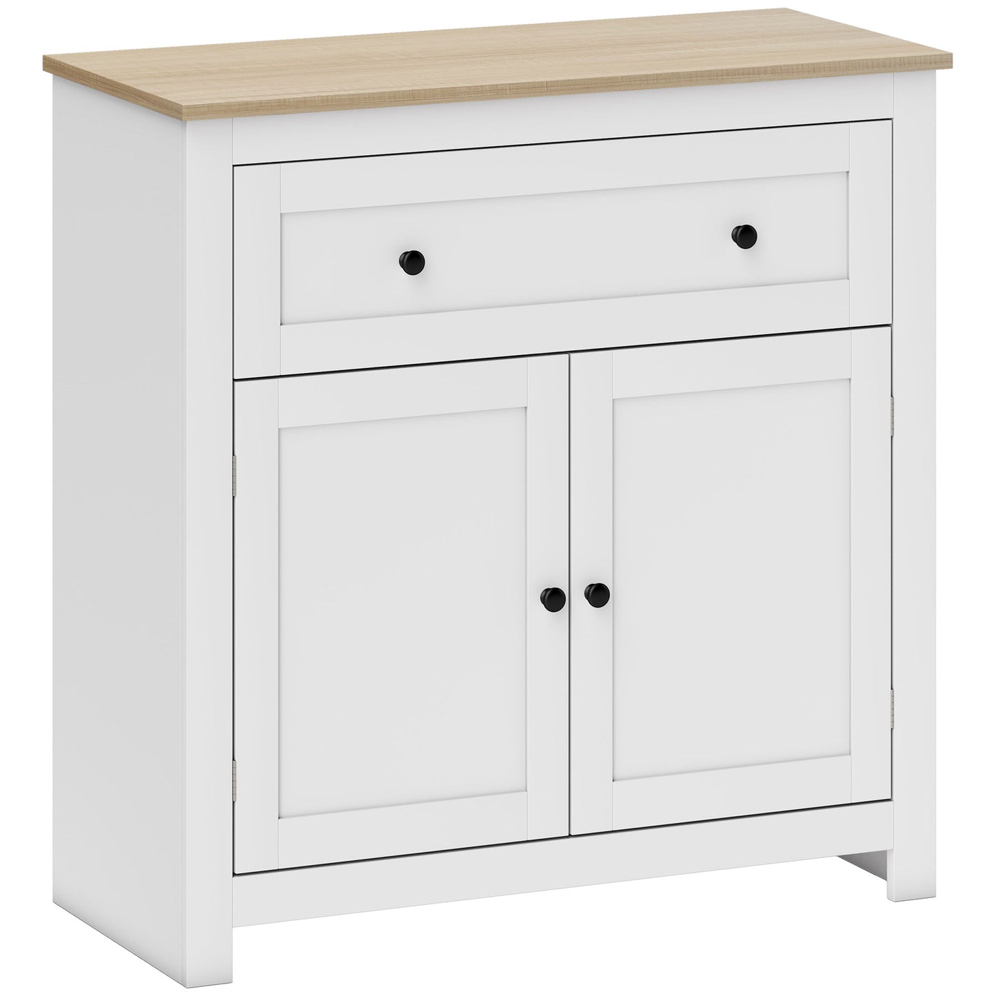 Venisa White Modern Sideboard With Drawer Storage Double Doors And Drawer