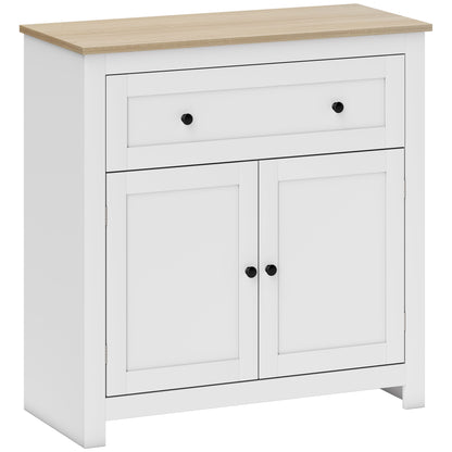 Venisa White Modern Sideboard With Drawer Storage Double Doors And Drawer