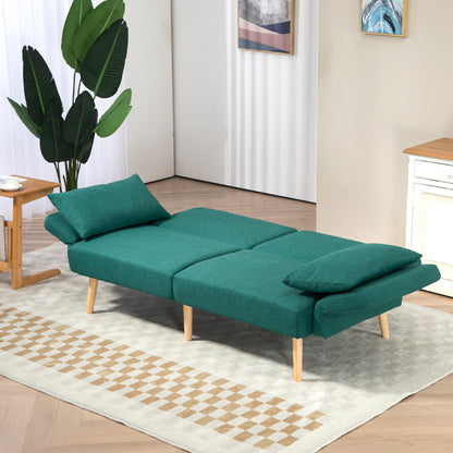 Lopa Green 3 Seater Convertible Sofa Bed With Cushions