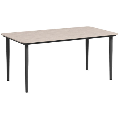 Navima Metal Light Grey Rectangular Outdoor Dining Table With WPiece Top For 6