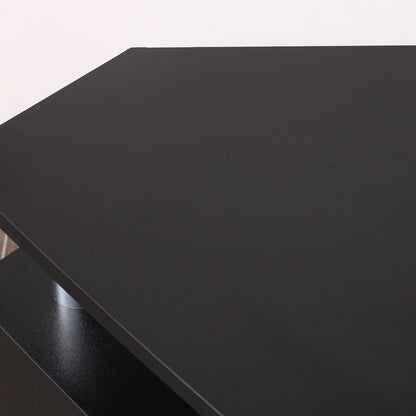 Zisaba Mika 120cm Wooden Black TV Storage Unit For Screens Up To 55 Inches 2 Doors and Shelves