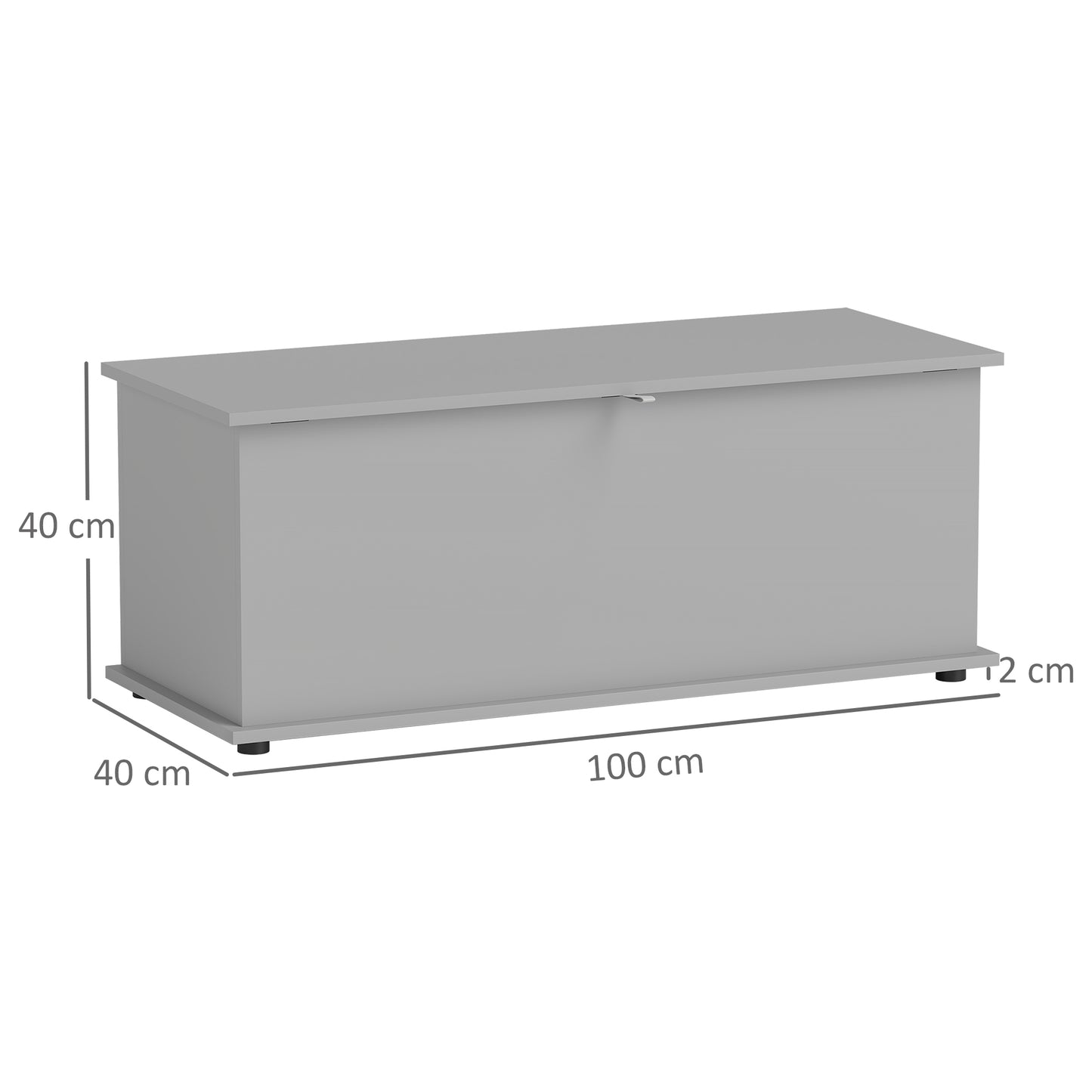 Fito Vima Grey Wood Storage Trunk With Flip Top Lid And Safety Hinges 113 Litre