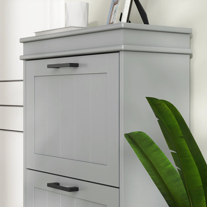 Keliba Kaha Wooden Grey Minimal 3 Drawer Shoe Cabinet
