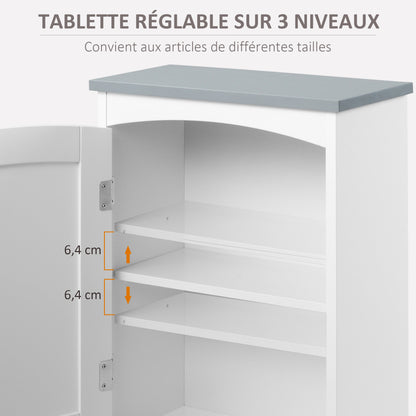 Miel Wall Mounted Bathroom Storage Cabinet With Arched Door And Adjustable Shelving Light Grey And White