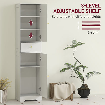 Remodi Bara Tall Bathroom Storage Cabinet With Arched Door Design White