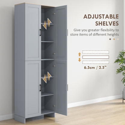Keketa 171cm Wooden Grey 4 Door Modern Kitchen Pantry Cabinet