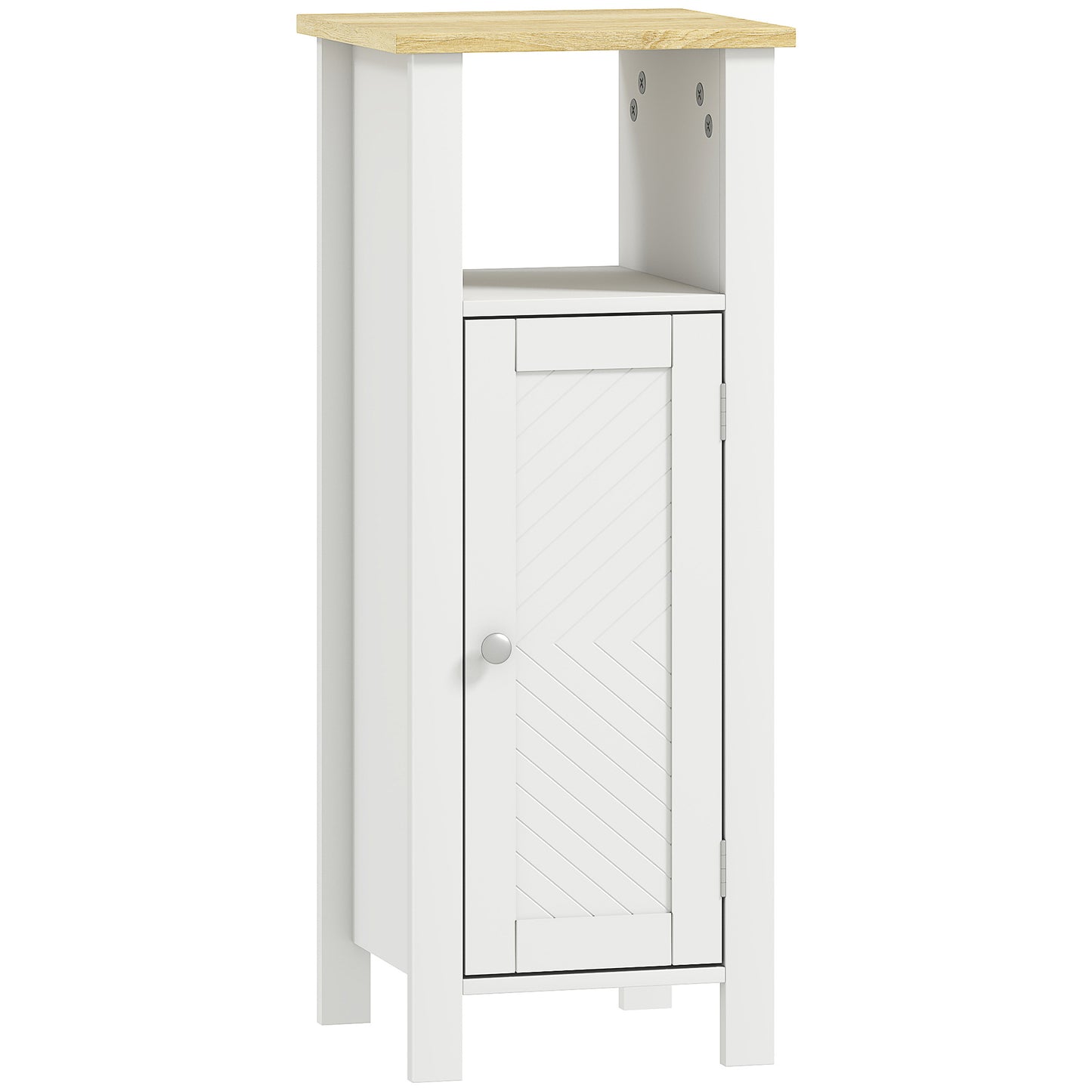 Redove Vama Compact Slim Bathroom Storage Unit With OFauxn Shelving And Adjustable Interior White 32 x 30 x 80 cm