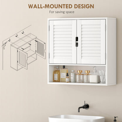 Conono Wall Mounted Bathroom Storage Cabinet With Adjustable Shelves White 60 x 20 x 60cm cm