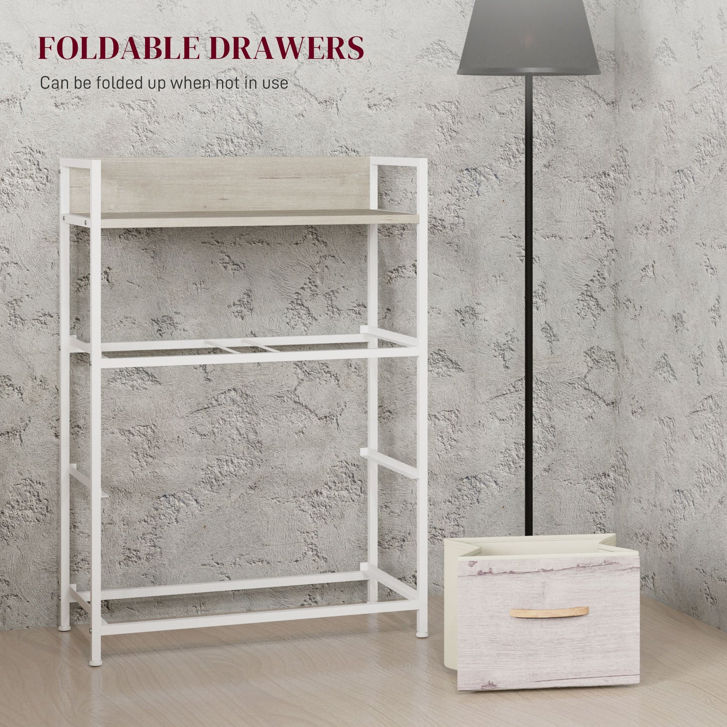 Palike Grey and White Wood Effect 4 Drawer Storage Chest