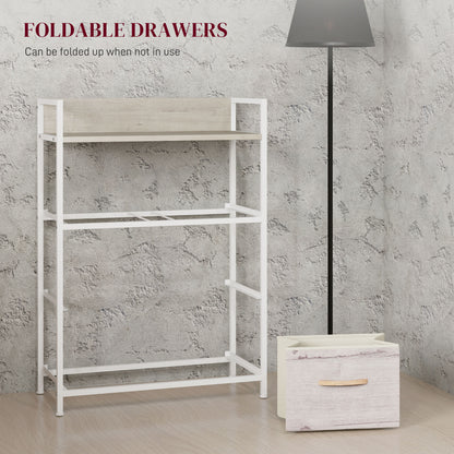 Palike Grey and White Wood Effect 4 Drawer Storage Chest