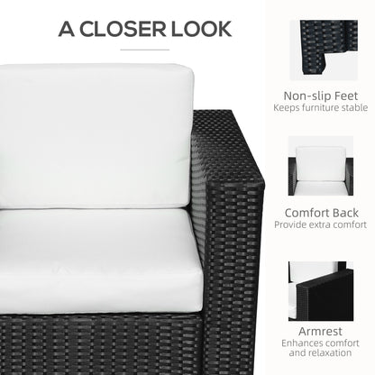 Raco Rattan Black Single Outdoor Armchair With Thick Cushioned Seat And Armrests