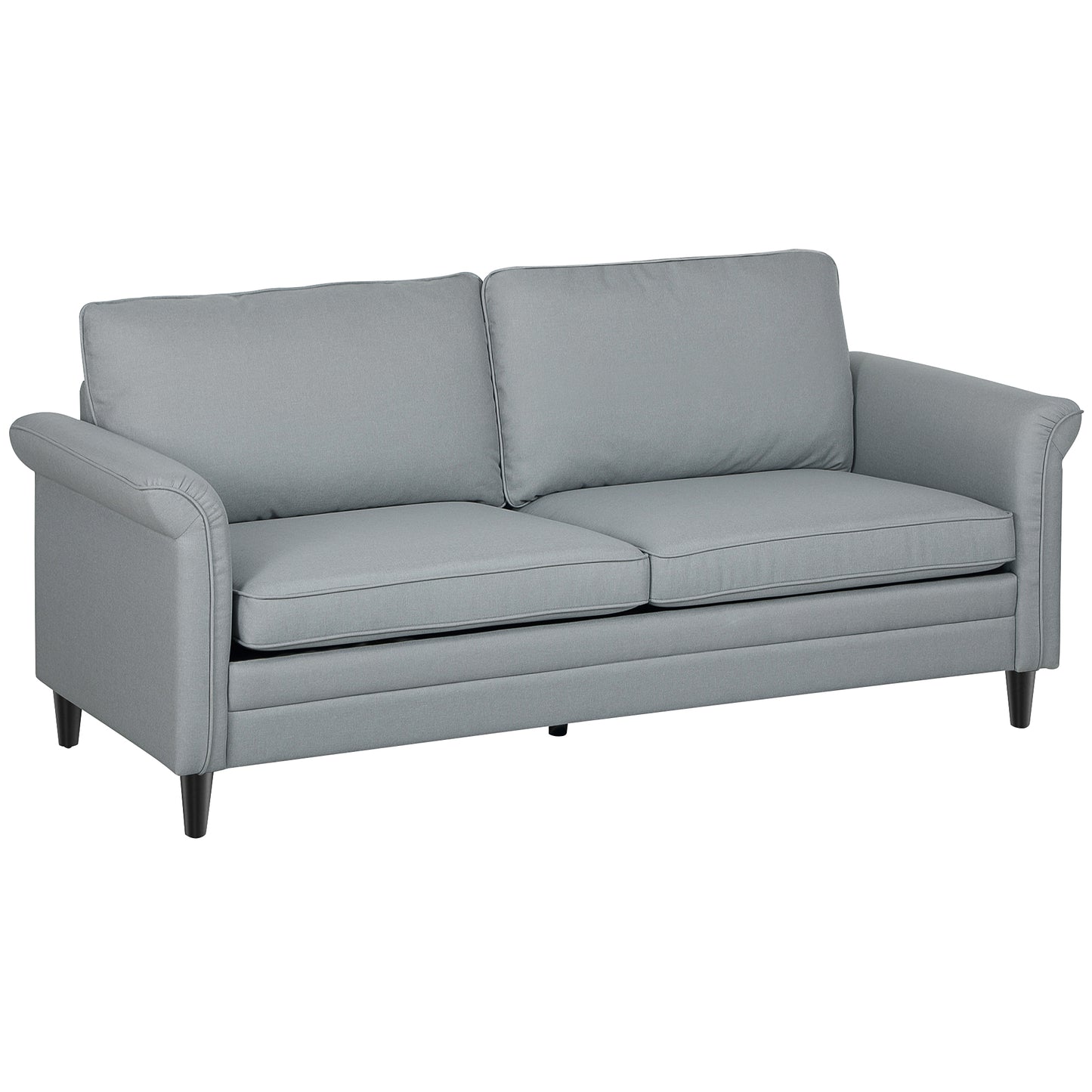 Zivata Fabric Soft Grey 3 Seater Sofa With Spring Cushions