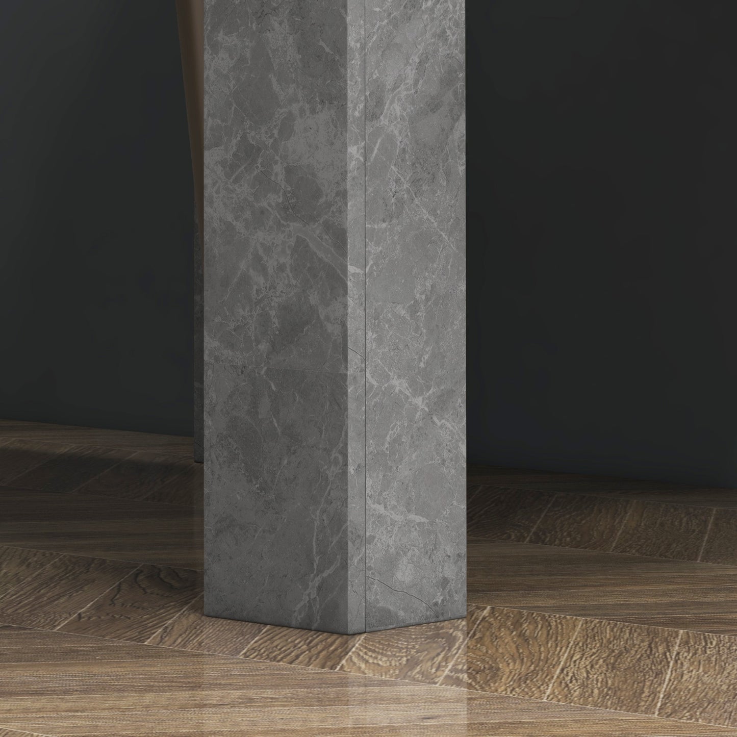 Kava Cement Grey Square Dining Table With Faux Cement Finish Compact Modern Style