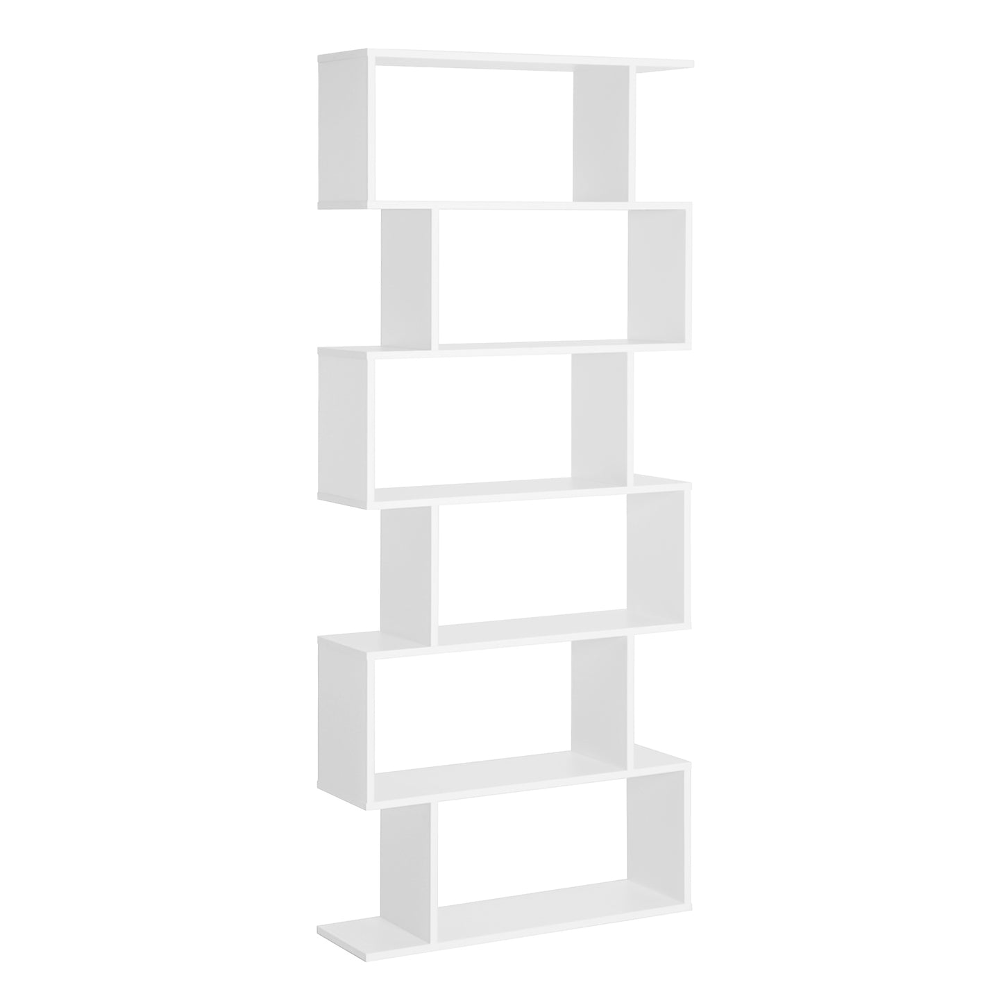 Dotozi Wood White 6 Tier S ShaFauxd Display Bookcase
