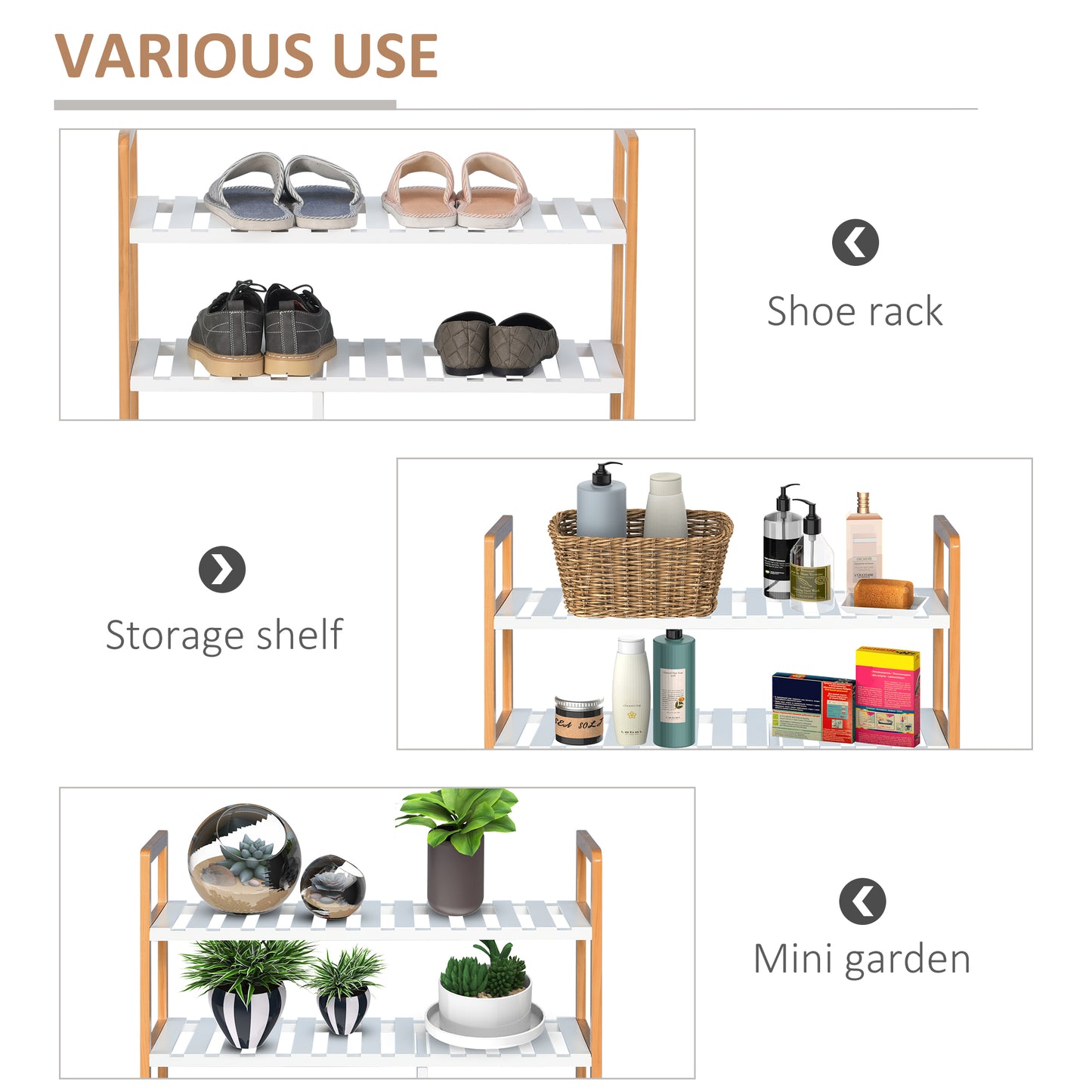 Tael Wooden 4 Tier Shoe Rack With Open Shelving