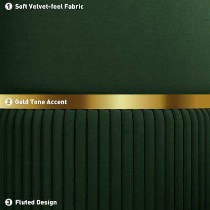 Rapa Etched Velvet Green Storage Ottoman With Gold Detail