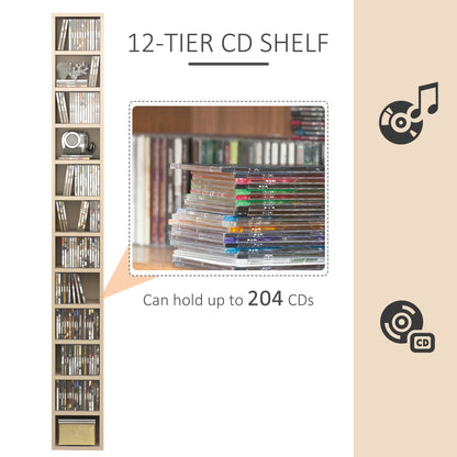 Yoel Wood Oak Tone Tall Narrow CD Storage Tower