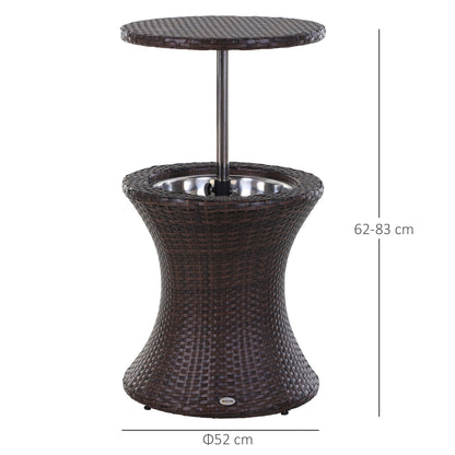 Vesara Rattan Brown Ice Bucket Garden Bistro Table
