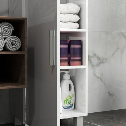 Valatti Freestanding Tall Bathroom Storage Cabinet With Adjustable Shelves And Double Doors