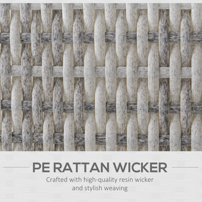 Karettano Rattan Grey Single Outdoor Armchair With Cushions And Armrests
