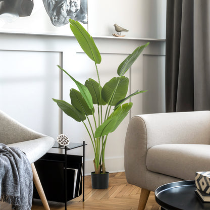 Nozizi Tall Artificial Bird Of Paradise Leaf Plant With Sculpted Foliage In Pot H8 160cm Green