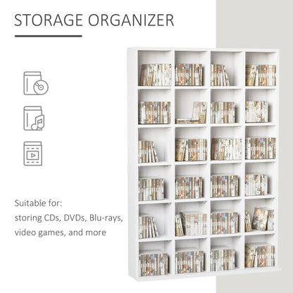Kerire Wood White Adjustable CD Storage Unit