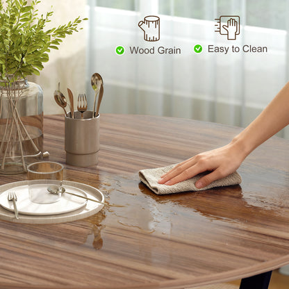 Doveno Metal Brown Round Dining Table With Anti Slip Feet For Dining Areas