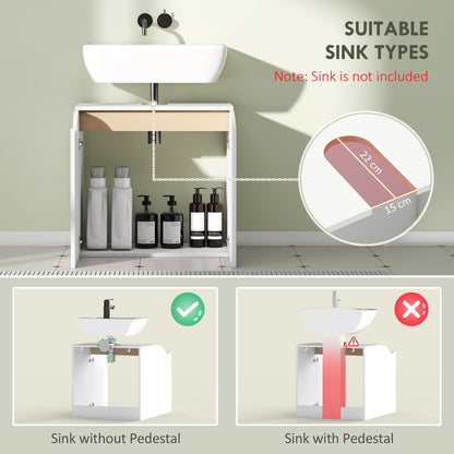 Lahane Under Sink Bathroom Storage Cabinet With Soft Close Doors White