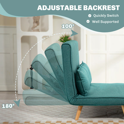 Baroma Tadi Linen Look Green 2 Seater Sofa Bed