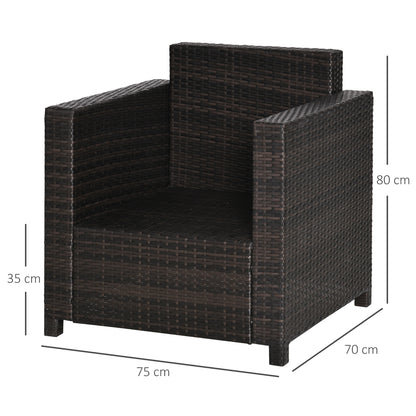 Rado Brown Rattan Single Outdoor Armchair With Armrests