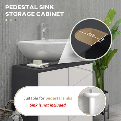 Elva 5 Piece Bathroom Furniture Set With Tall Cabinets Mirror And Pedestal Sink Storage Grey