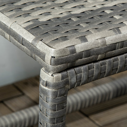 Vemiro Grey Rattan Rectangular Outdoor Coffee Table With Open Frame