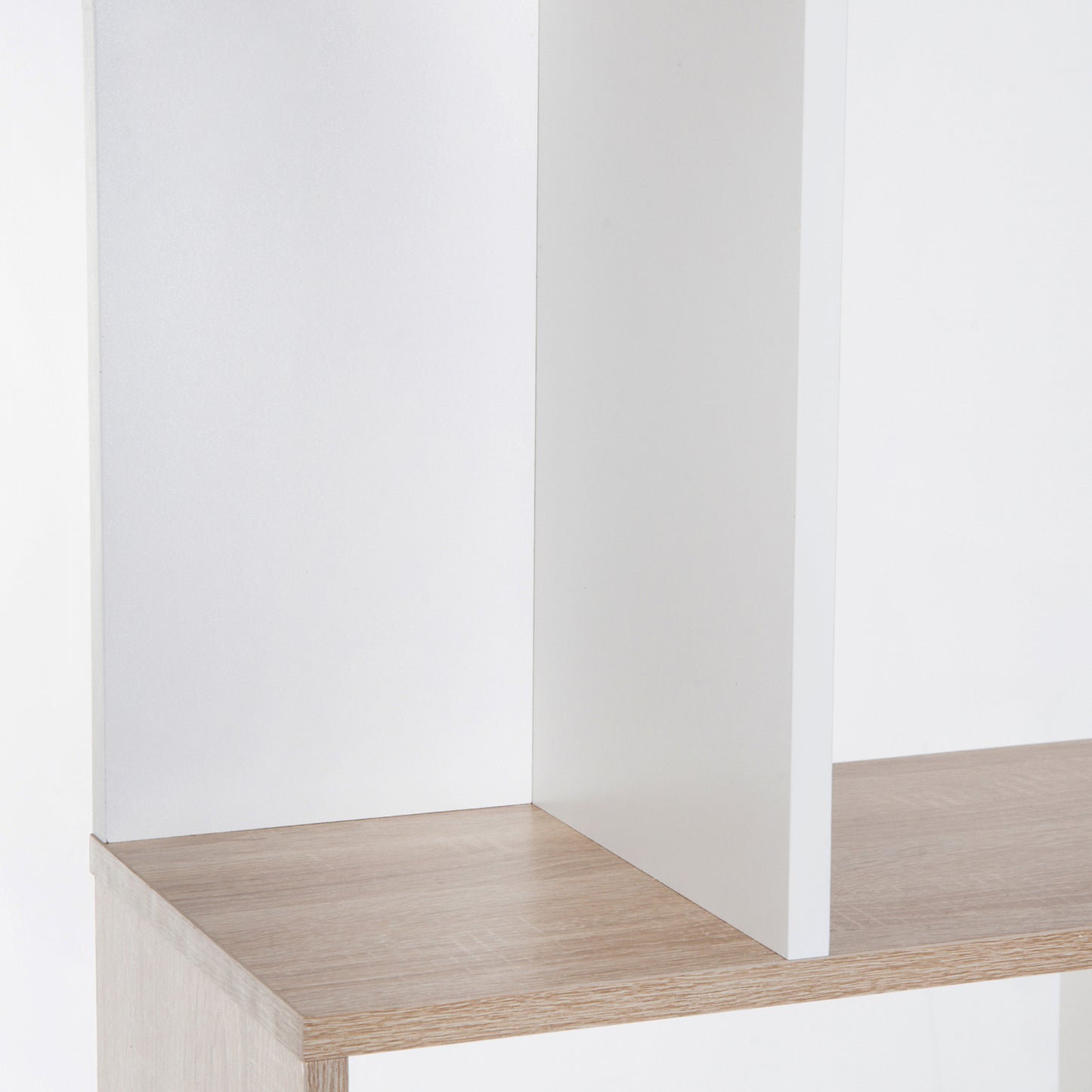Soli Leco Wood Oak And White S ShaFauxd Freestanding Bookcase With 5 And 6 Tier Layout