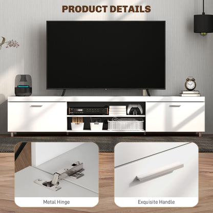 Lata 200cm Wooden White Entertainment Unit With Storage For TVs Up To 90 Inches
