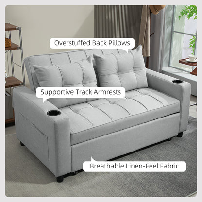 Kahani Razi Light Grey Upholstered 2 Seater Pull Out Sofa Bed