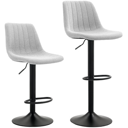 Cokeri Chenille Grey Tub Style Bar Stools Set Of 2 With Soft Touch Upholstery