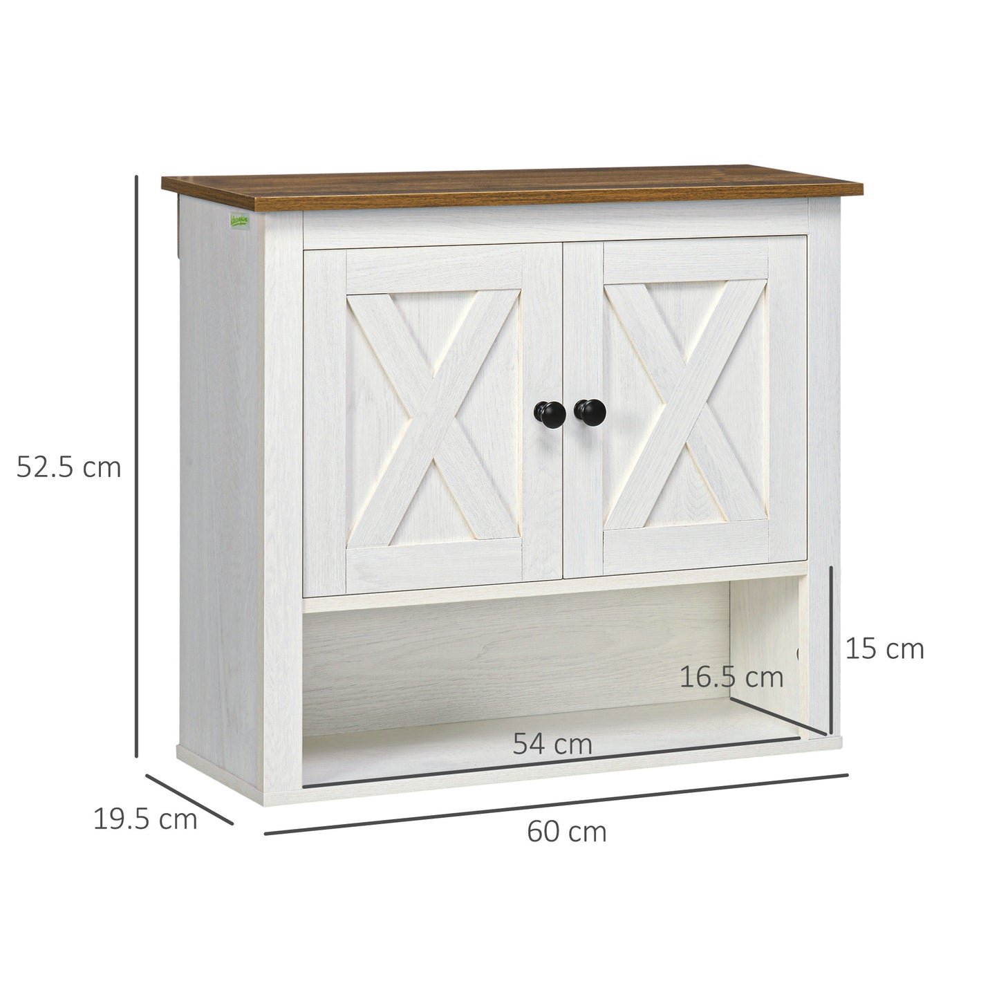 Modile Wall Mounted Farmhouse Style Bathroom Storage Cabinet In White