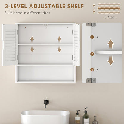 Conono Wall Mounted Bathroom Storage Cabinet With Adjustable Shelves White 60 x 20 x 60cm cm