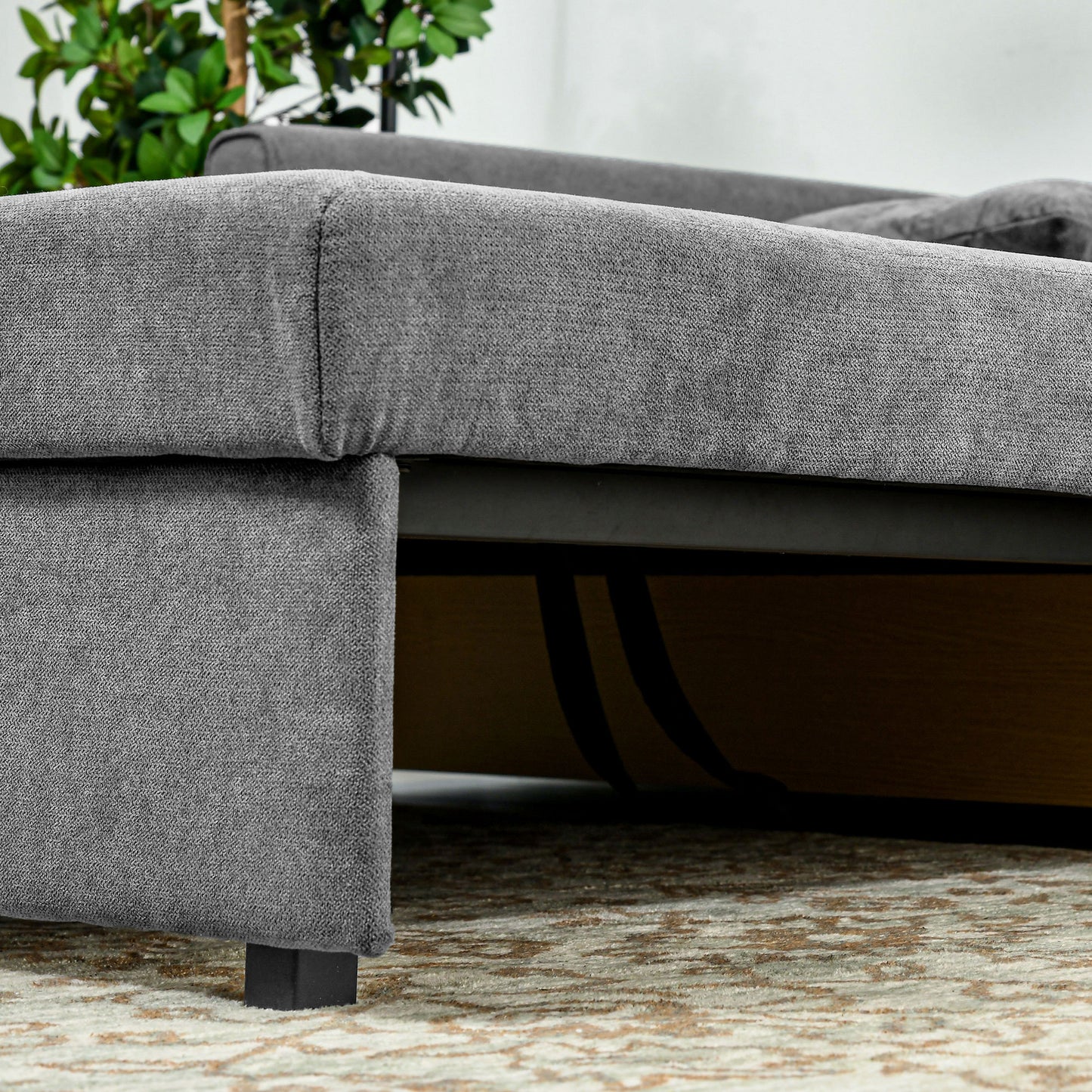 Lane Mili Snow Flannel Grey 2 Seater Sofa Bed With Built In Storage