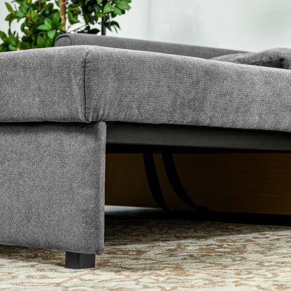 Lane Mili Snow Flannel Grey 2 Seater Sofa Bed With Built In Storage