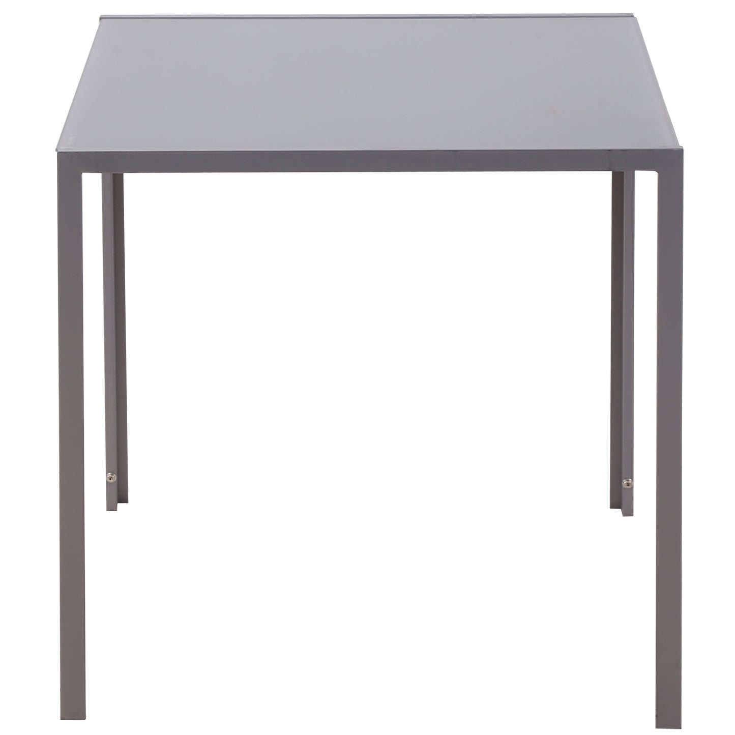 Conona Metal Grey Square Glass Dining Table For 2 To 4 People