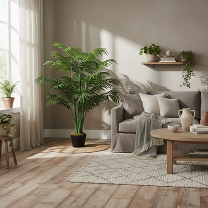 Vavi Artificial Green Palm Style Tree In Nursery Pot For Home And Office Styling
