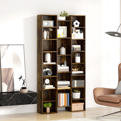 Elmaso Wooden Brown Twenty One Compartment Storage Bookcase